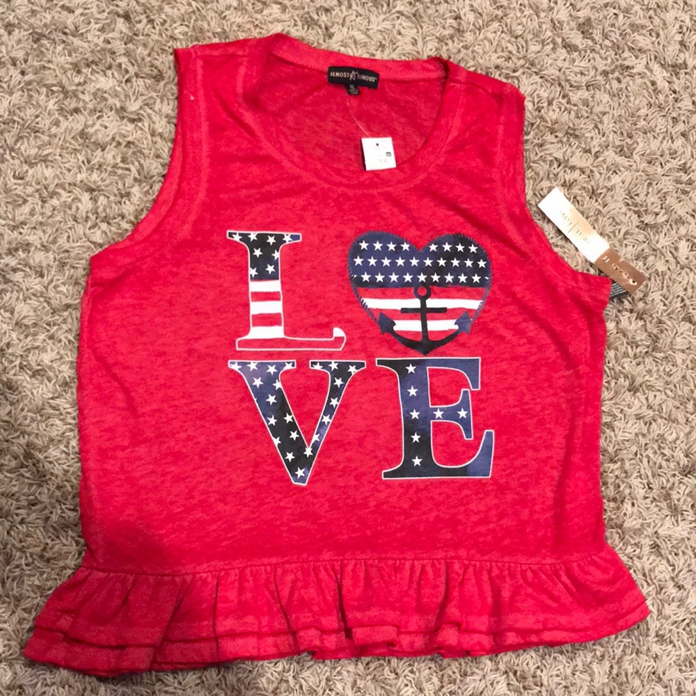 NWT Love patriotic tank size x-large (kids)